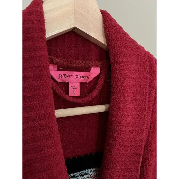 Betsey Johnson 2017 Wink Wink Wrap Sweater Tunic Dress | Red Marilyn Pop Art - Picture 5 of 7